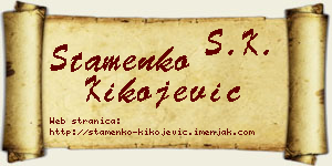Stamenko Kikojević vizit kartica